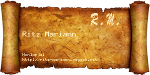 Ritz Mariann névjegykártya