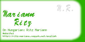 mariann ritz business card